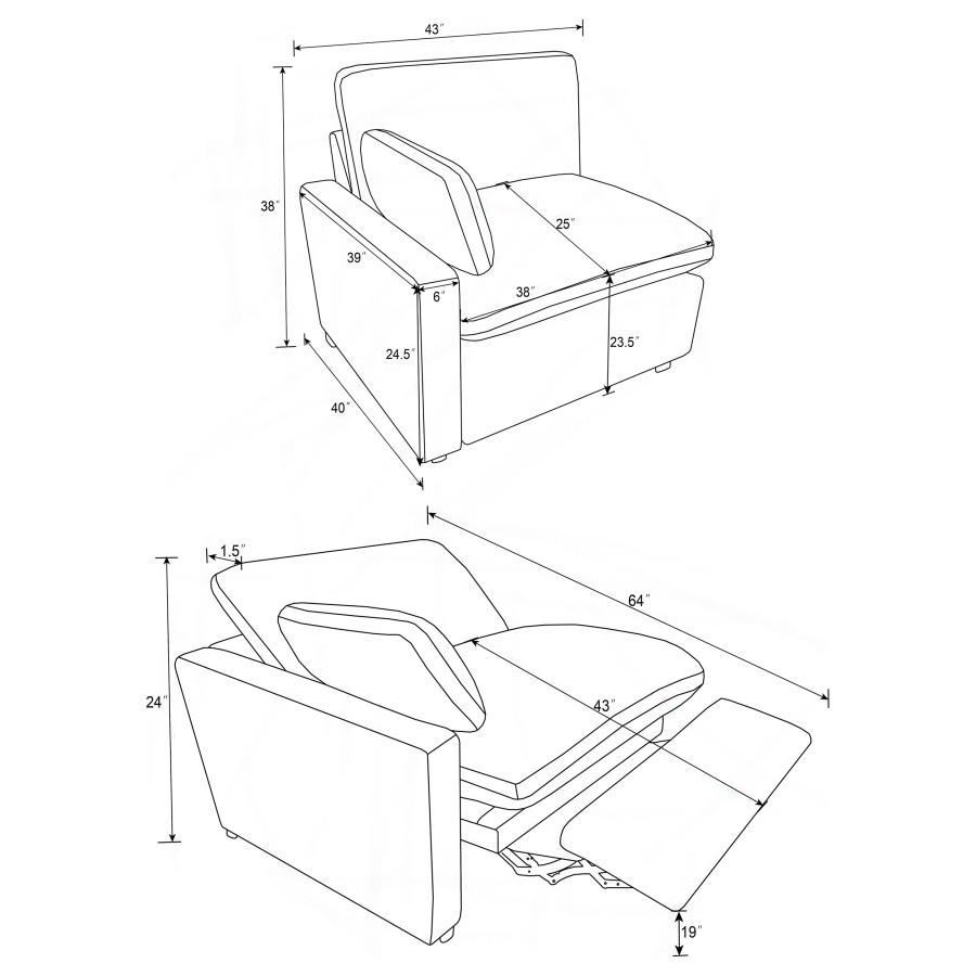 (image for) Collins Modular LAF Power Recliner Dark Grey