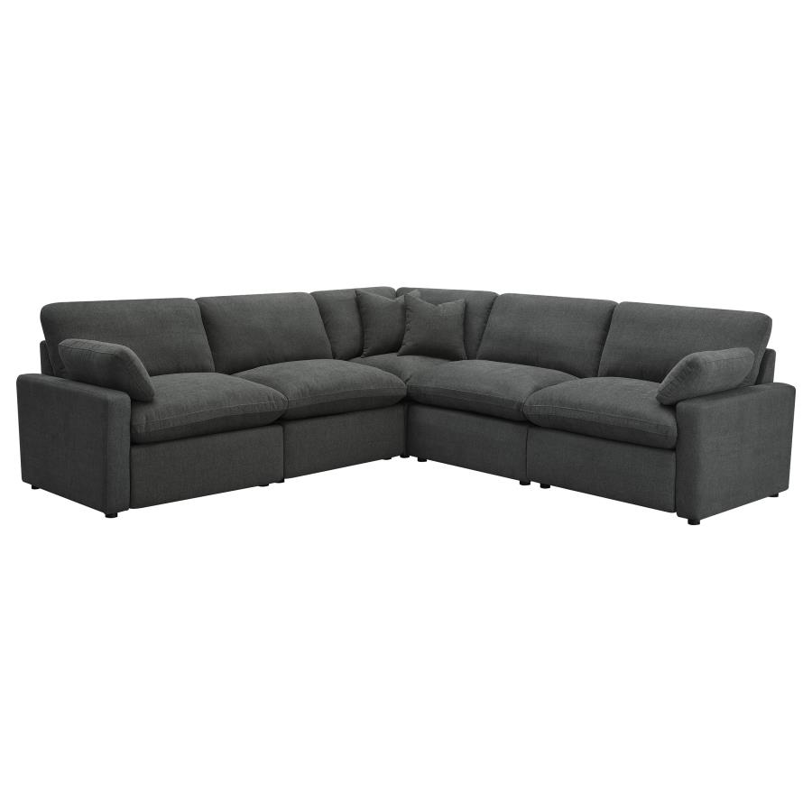 (image for) Collins 5-piece Modular Power Reclining Sectional Dark Grey - Click Image to Close