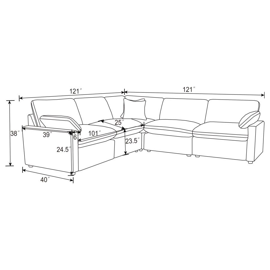 (image for) Collins 5-piece Modular Power Reclining Sectional Dark Grey