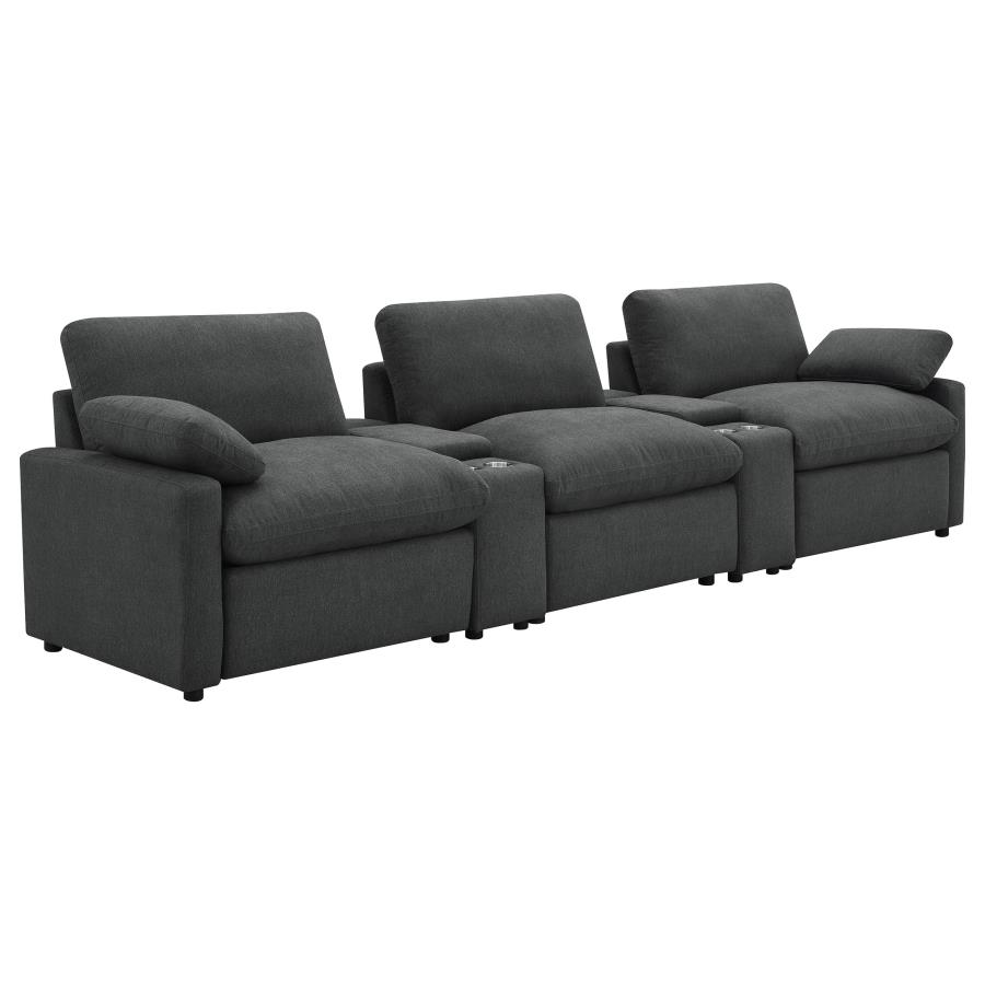 (image for) Collins 5-Piece Power Reclining Home Theater Seating Dark Grey