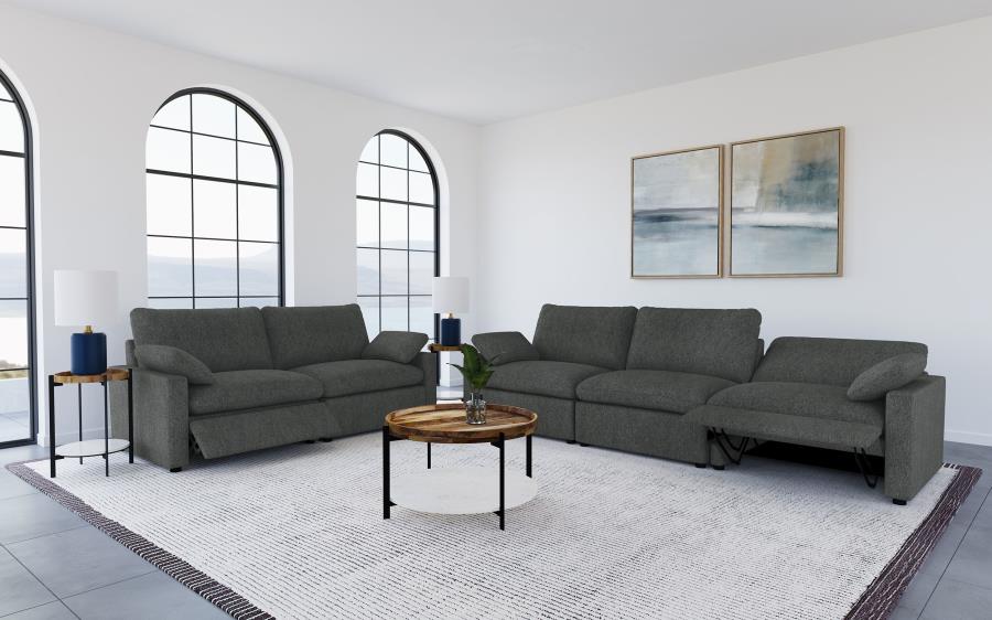 (image for) Collins Modular Power Loveseat Dark Grey