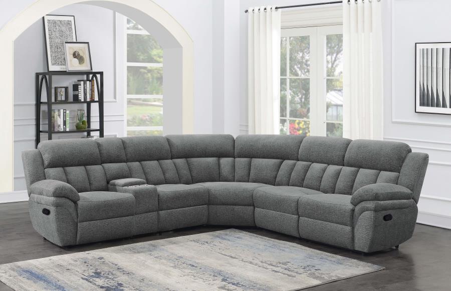 (image for) Bahrain 6-piece Modular Reclining Sectional Sofa Charcoal