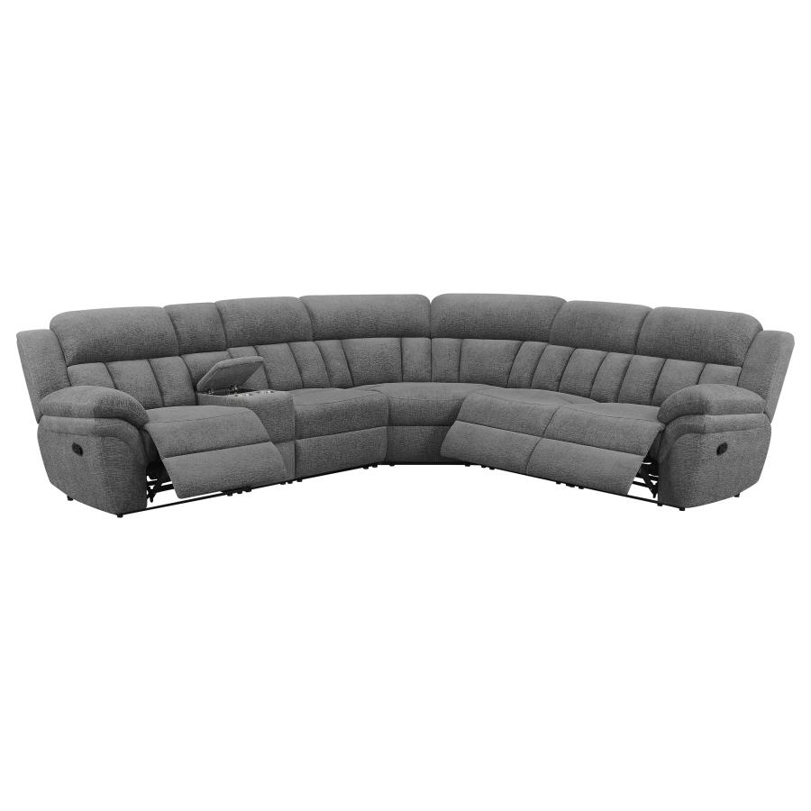 (image for) Bahrain 6-piece Modular Reclining Sectional Sofa Charcoal