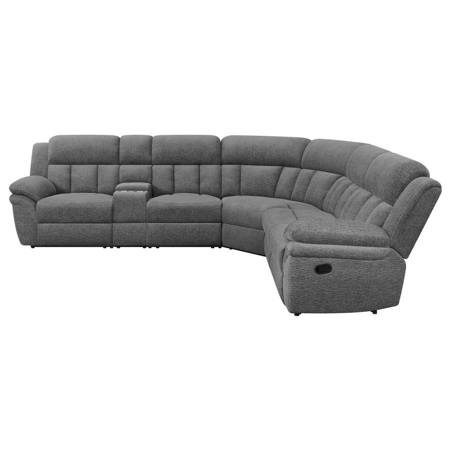 (image for) Bahrain 6-piece Modular Reclining Sectional Sofa Charcoal