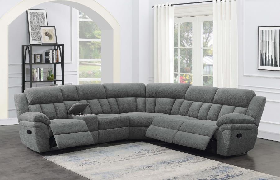 (image for) Bahrain 6-piece Modular Reclining Sectional Sofa Charcoal