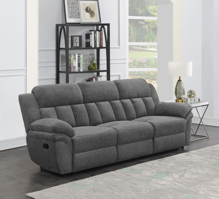 (image for) Bahrain Upholstered Motion Sofa Charcoal - Click Image to Close