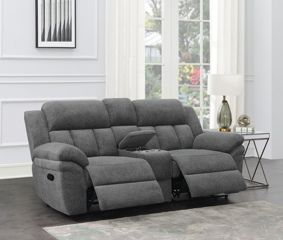 (image for) Bahrain Upholstered Motion Loveseat Charcoal