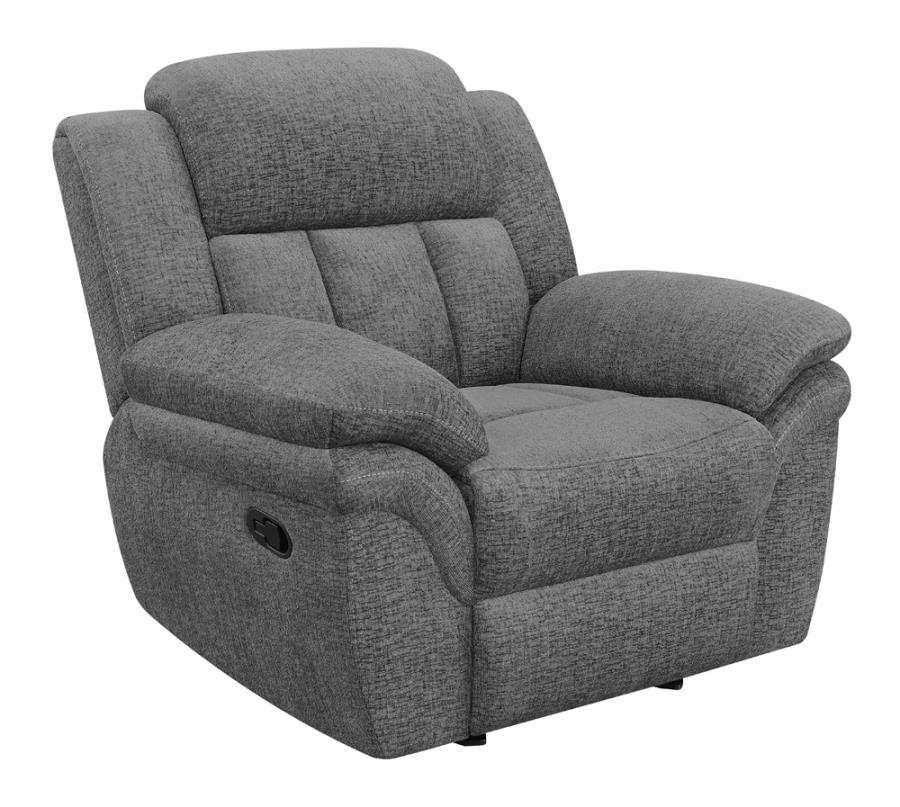 (image for) Bahrain Upholstered Glider Recliner Charcoal - Click Image to Close