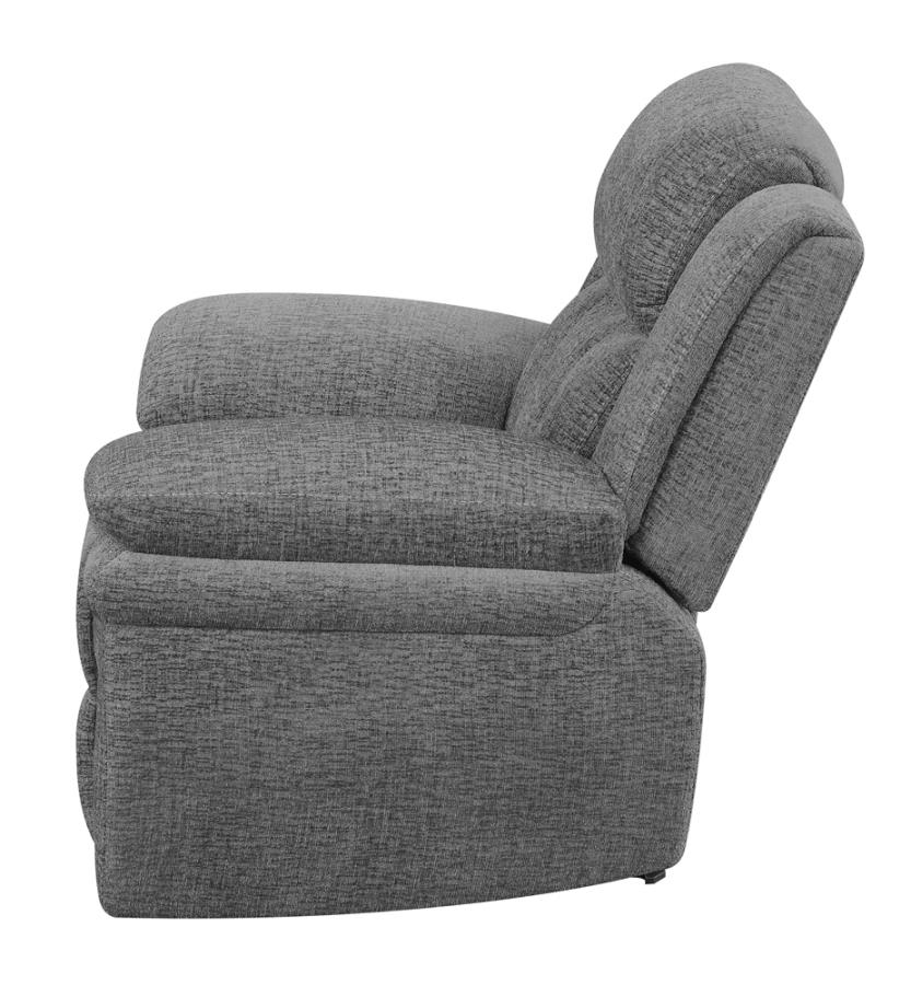 (image for) Bahrain Upholstered Glider Recliner Charcoal