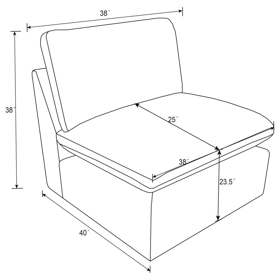 (image for) Collins Modular Armless Chair Grey