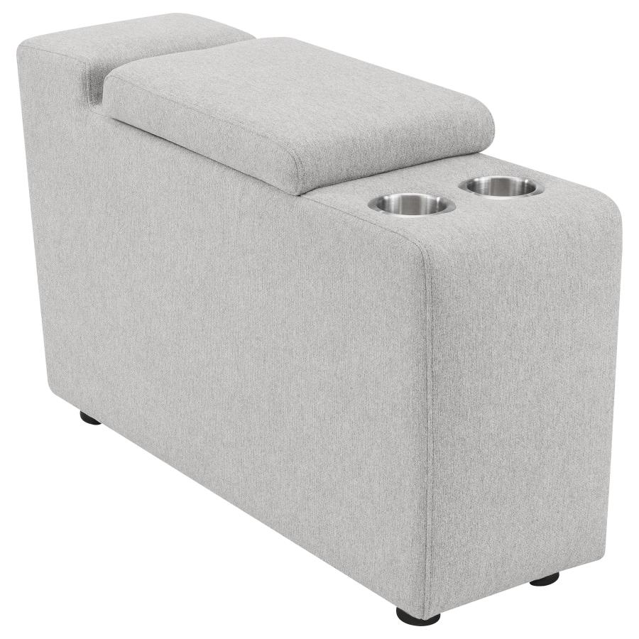 (image for) Collins Upholstered Modular Storage Console Grey