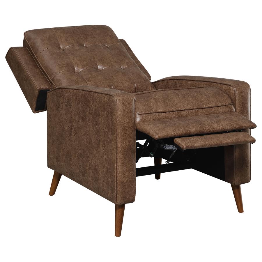 (image for) Davidson Upholstered Tufted Push Back Recliner Brown