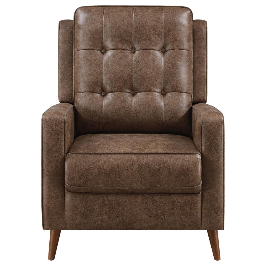 (image for) Davidson Upholstered Tufted Push Back Recliner Brown