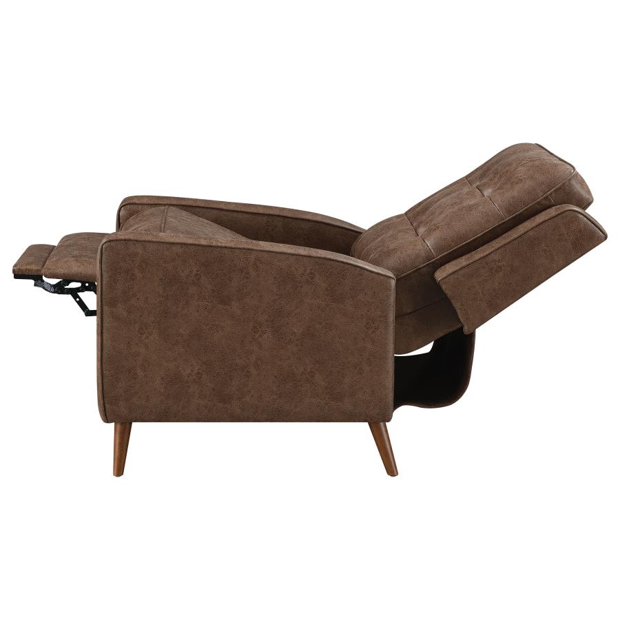 (image for) Davidson Upholstered Tufted Push Back Recliner Brown