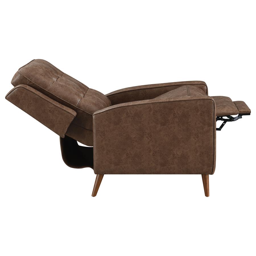 (image for) Davidson Upholstered Tufted Push Back Recliner Brown