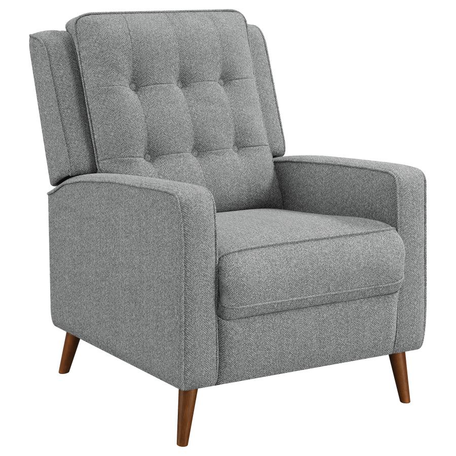 (image for) Davidson Upholstered Tufted Push Back Recliner Grey