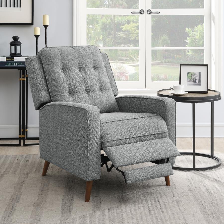 (image for) Davidson Upholstered Tufted Push Back Recliner Grey