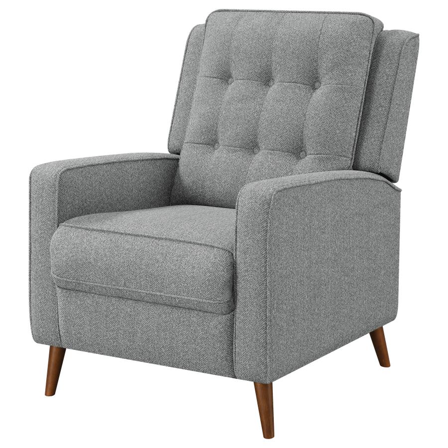 (image for) Davidson Upholstered Tufted Push Back Recliner Grey