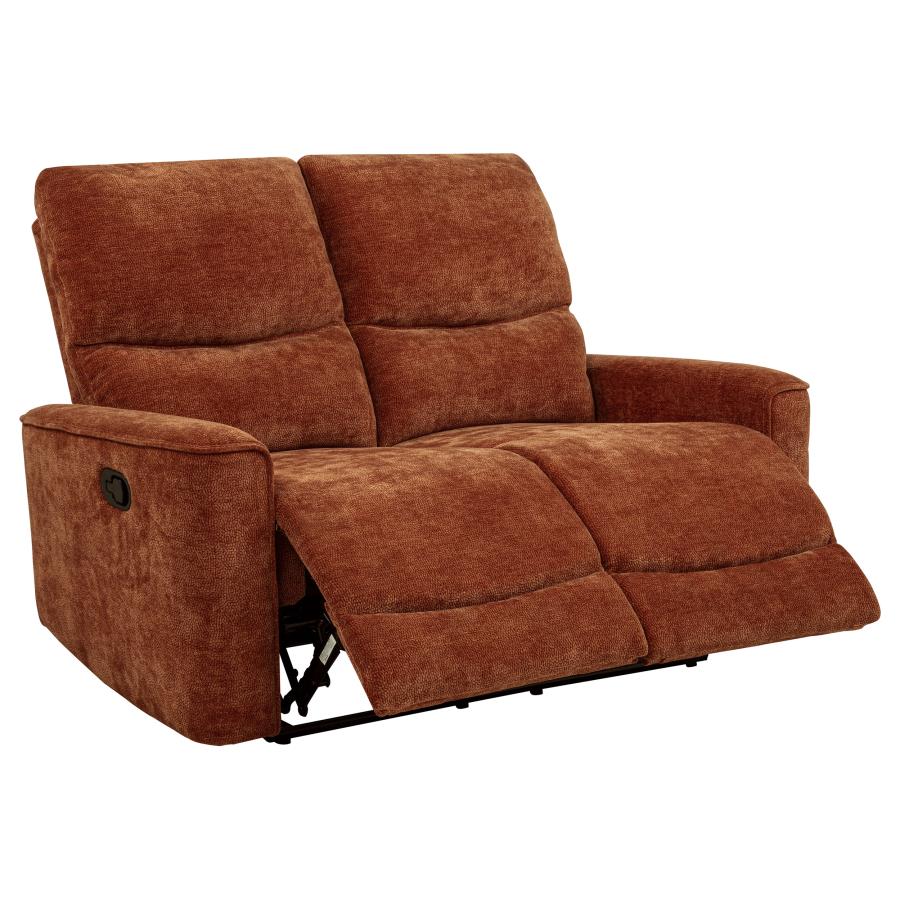 (image for) Navarro Chenille Upholstered Reclining Loveseat Burnt Orange