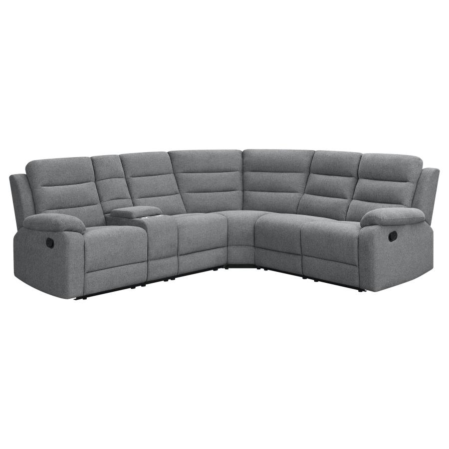 (image for) David Upholstered Reclining Sectional Sofa Smoke