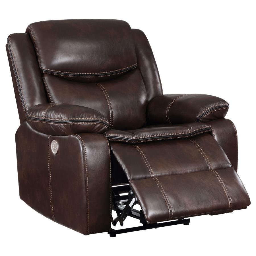 (image for) Sycamore Upholstered Power Recliner Chair Dark Brown