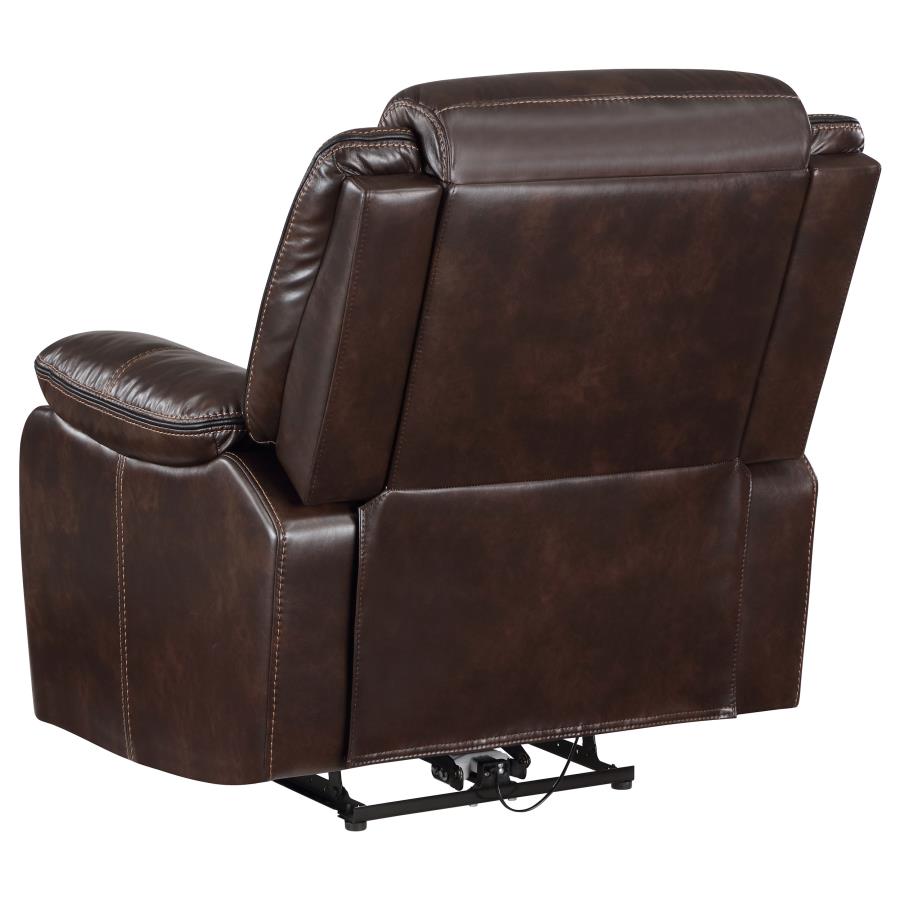 (image for) Sycamore Upholstered Power Recliner Chair Dark Brown