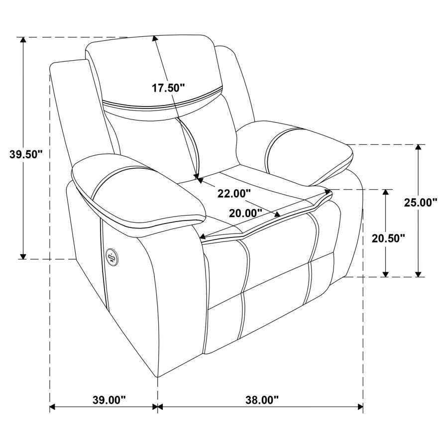 (image for) Sycamore Upholstered Power Recliner Chair Dark Brown