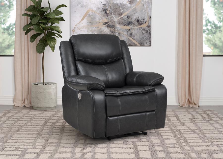 (image for) Sycamore Upholstered Power Recliner Chair Dark Grey