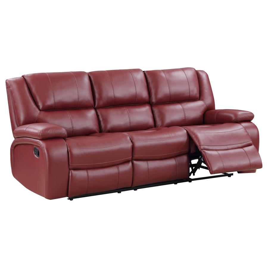 (image for) Camila 3-piece Upholstered Reclining Sofa Set Red