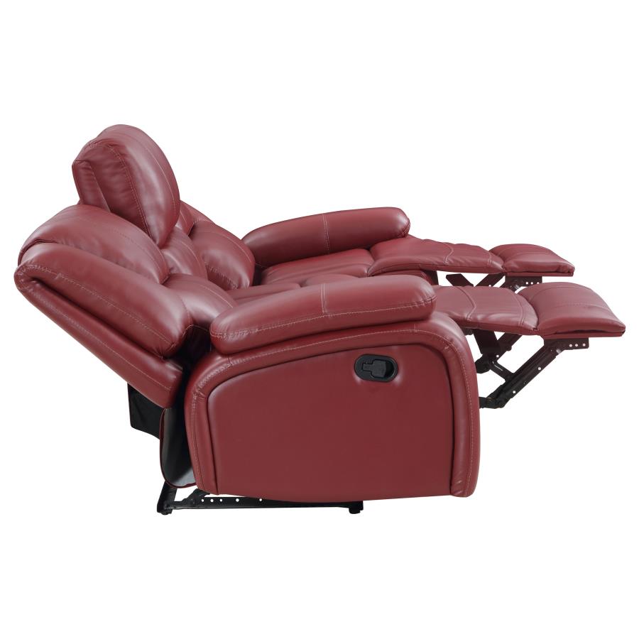 (image for) Camila 3-piece Upholstered Reclining Sofa Set Red