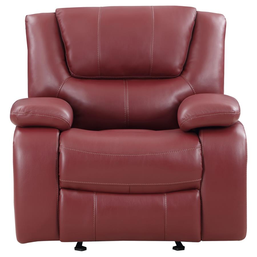 (image for) Camila 3-piece Upholstered Reclining Sofa Set Red