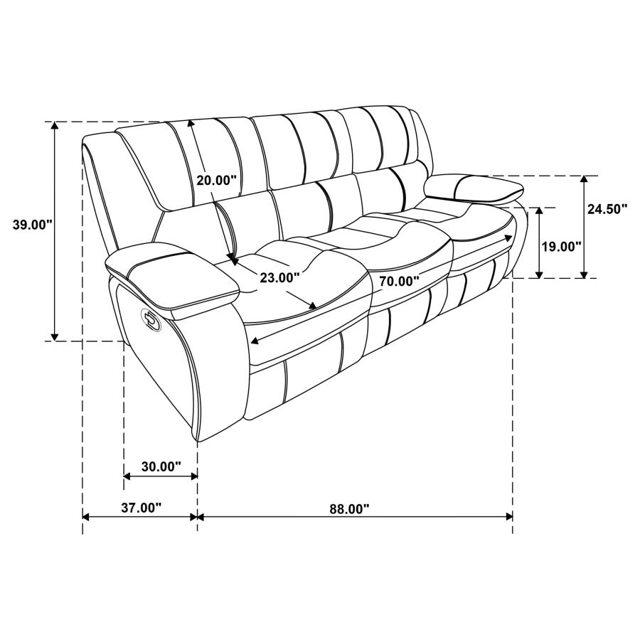 (image for) Camila 3-piece Upholstered Reclining Sofa Set Red