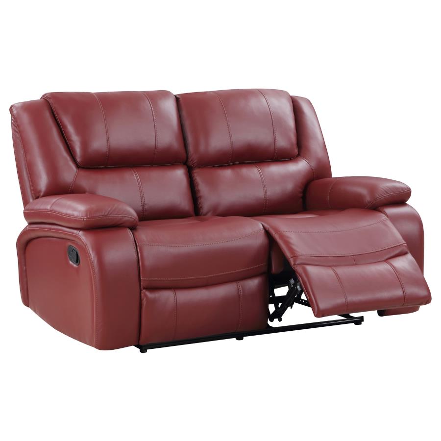 (image for) Camila Upholstered Motion Reclining Loveseat Red