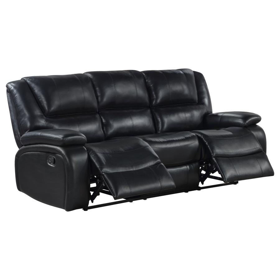 (image for) Camila 2-piece Upholstered Motion Reclining Sofa Set Black