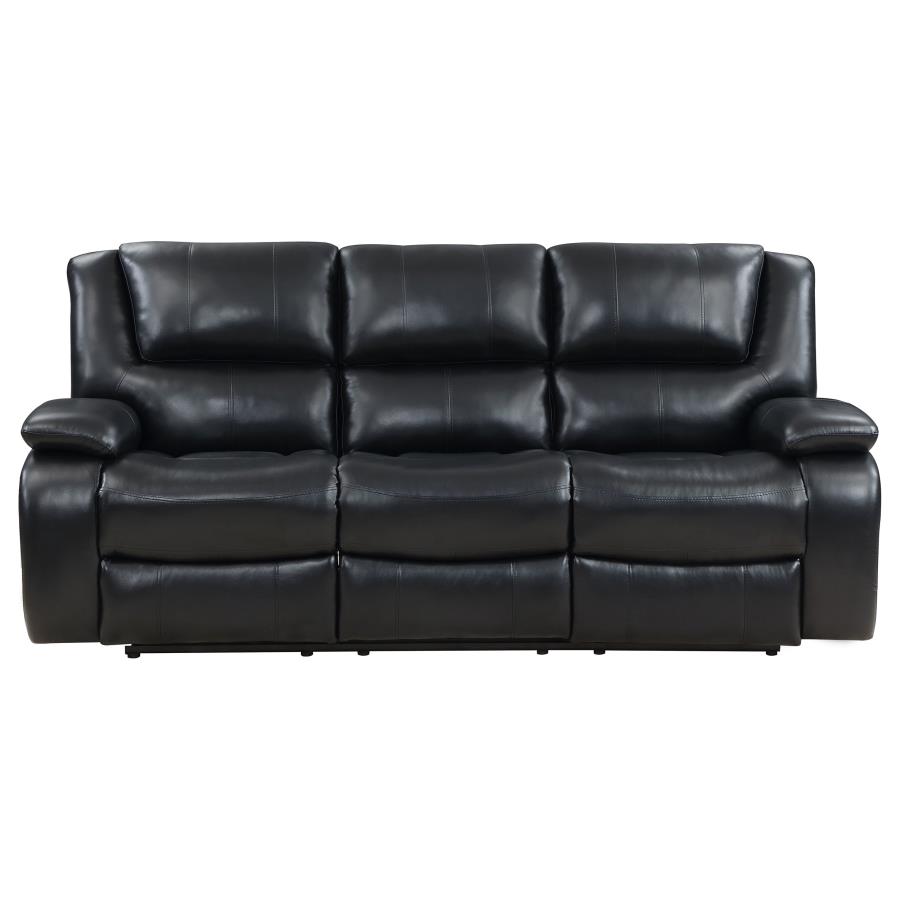 (image for) Camila 2-piece Upholstered Motion Reclining Sofa Set Black