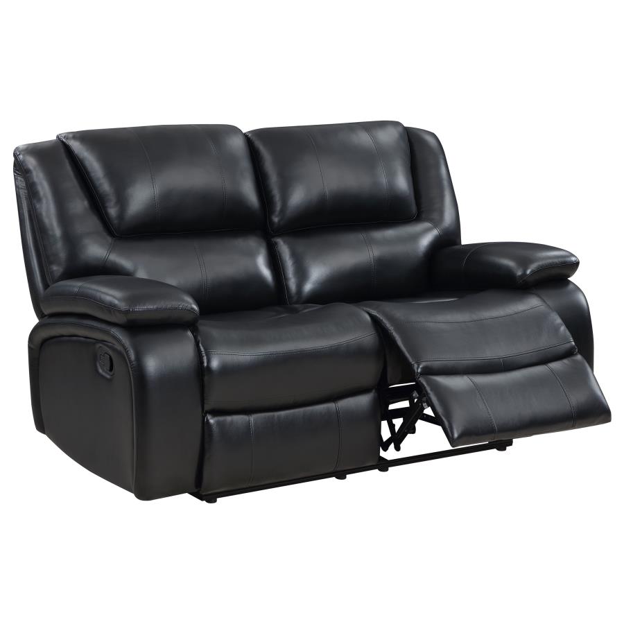 (image for) Camila 2-piece Upholstered Motion Reclining Sofa Set Black