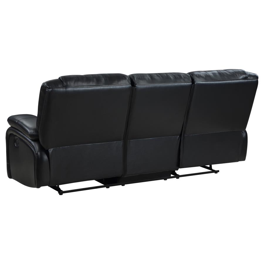 (image for) Camila 3-piece Upholstered Motion Reclining Sofa Set Black