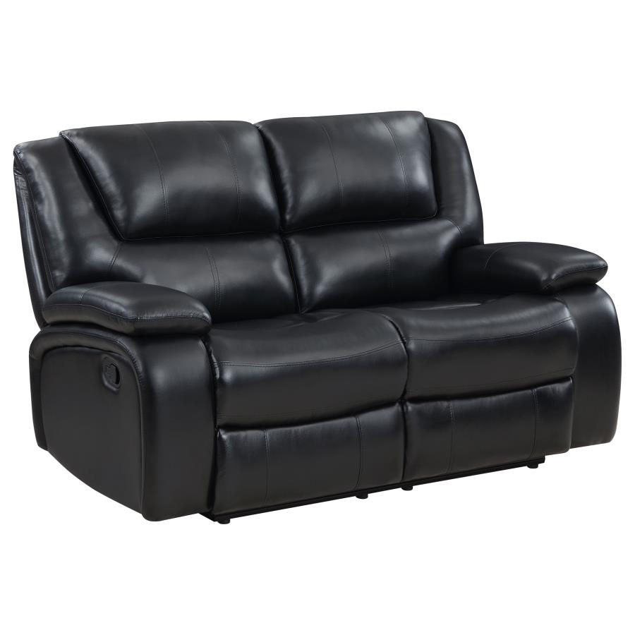 (image for) Camila 3-piece Upholstered Motion Reclining Sofa Set Black