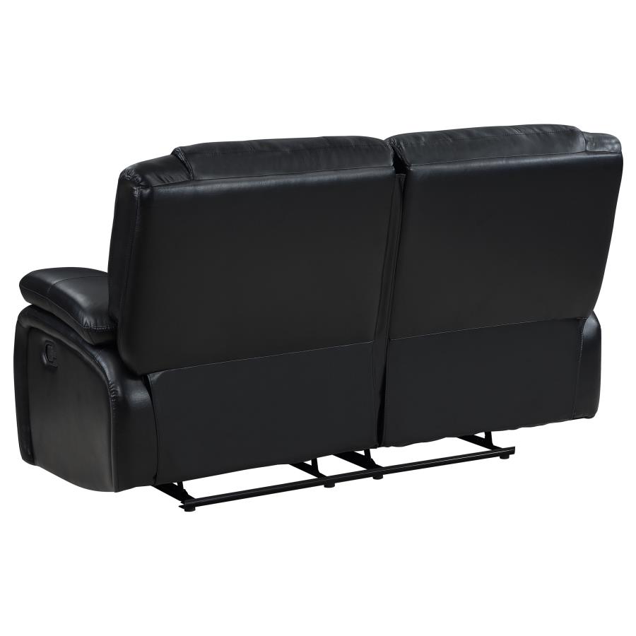 (image for) Camila Upholstered Motion Reclining Loveseat Black