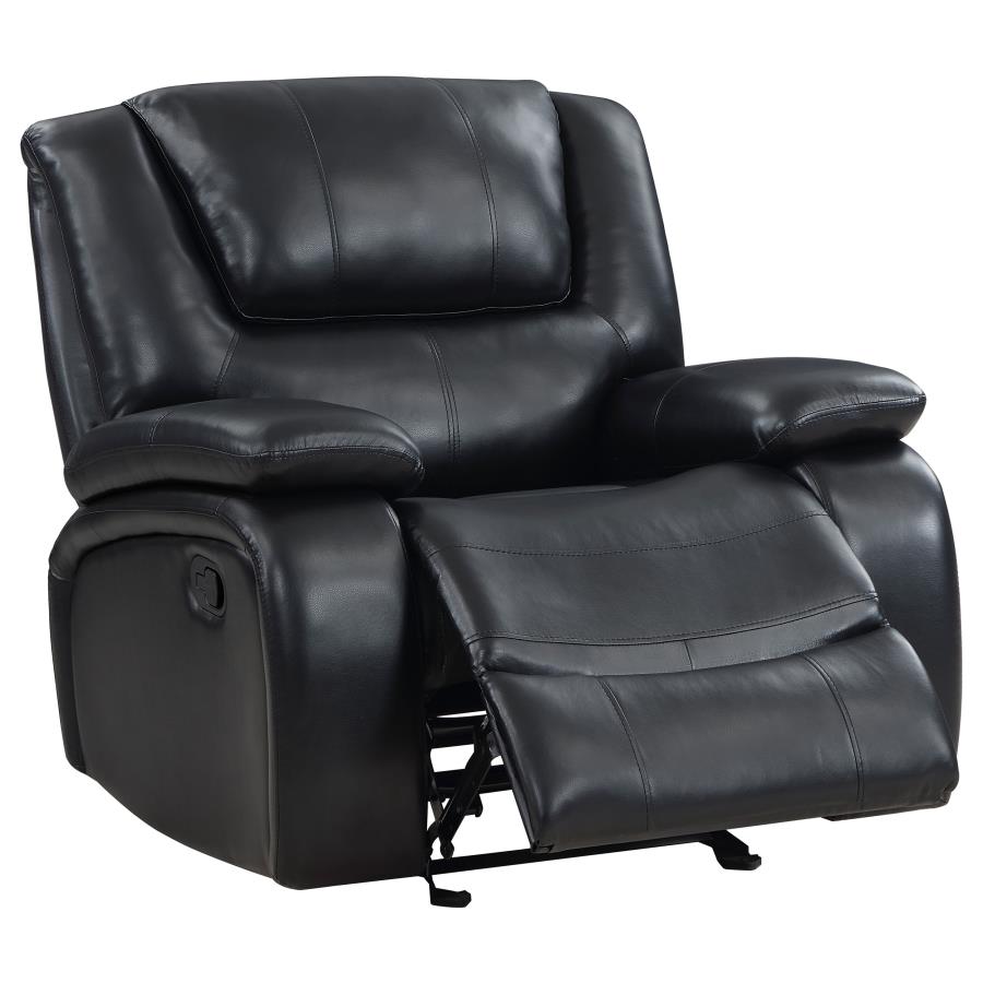 (image for) Camila Upholstered Glider Recliner Chair Black