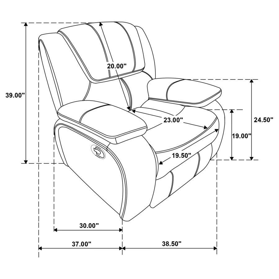 (image for) Camila Upholstered Glider Recliner Chair Black