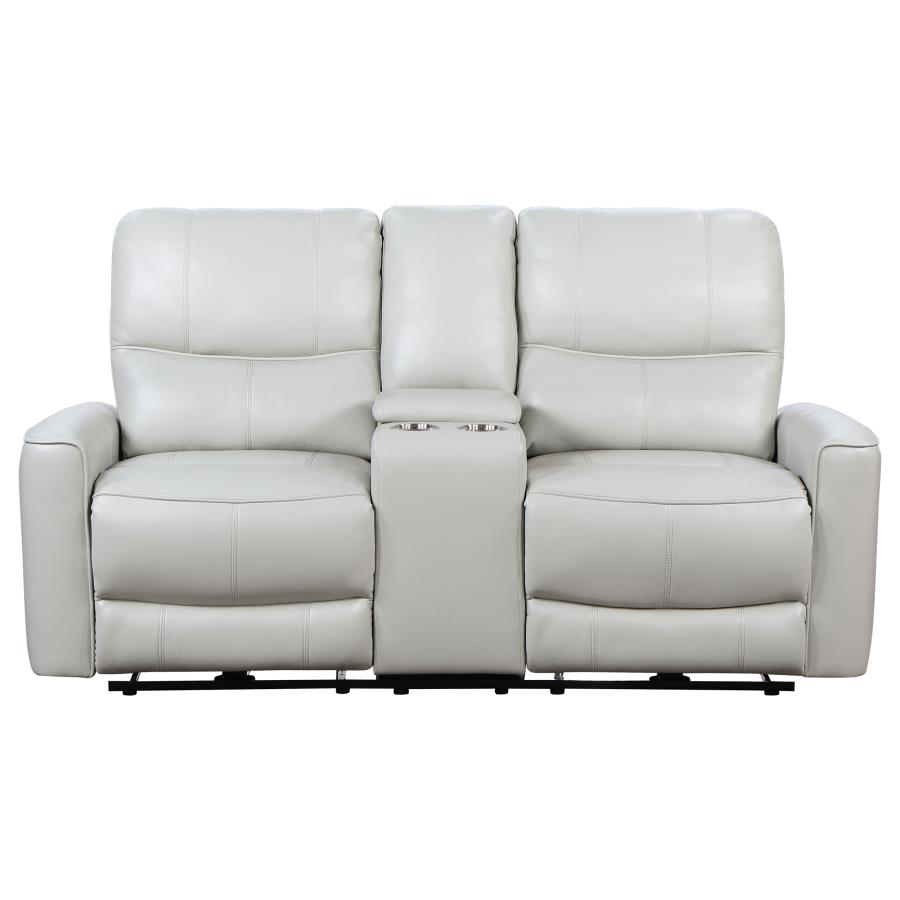 (image for) Greenfield Upholstered Power Reclining Loveseat Ivory