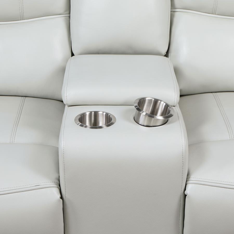 (image for) Greenfield Upholstered Power Reclining Loveseat Ivory