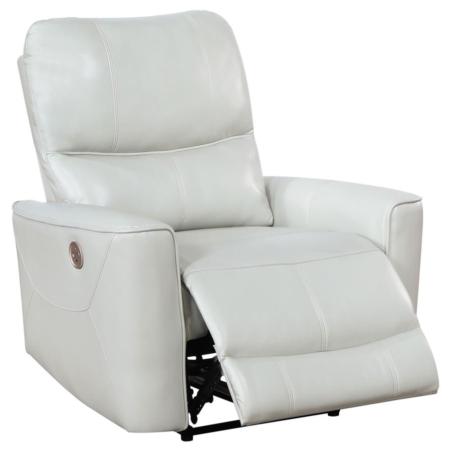 (image for) Greenfield Upholstered Power Recliner Chair Ivory