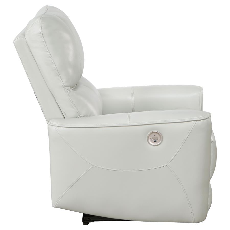 (image for) Greenfield Upholstered Power Recliner Chair Ivory