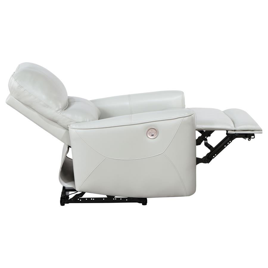 (image for) Greenfield Upholstered Power Recliner Chair Ivory