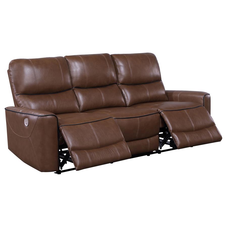 (image for) Greenfield 2-piece Power Reclining Sofa Set Saddle Brown