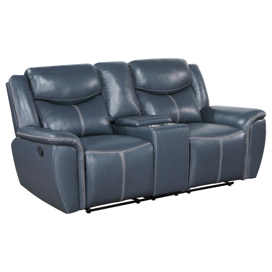 (image for) Sloane 2-piece Upholstered Reclining Sofa Set Blue