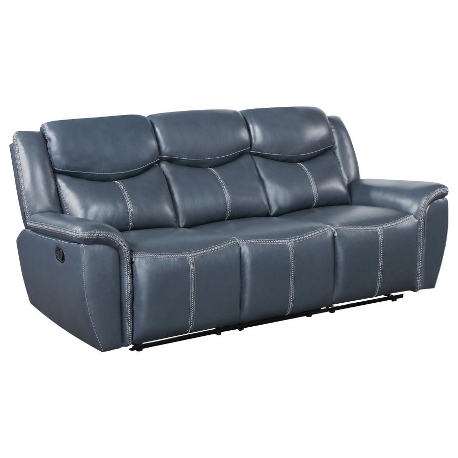 (image for) Sloane 3-piece Upholstered Reclining Sofa Set Blue