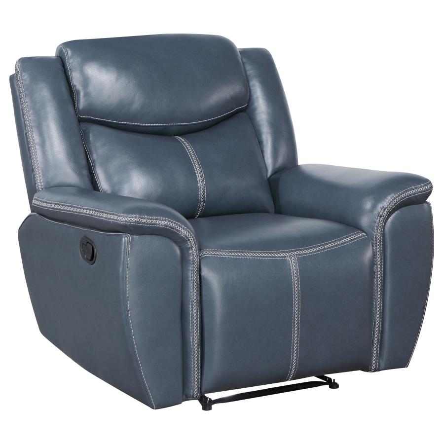 (image for) Sloane 3-piece Upholstered Reclining Sofa Set Blue